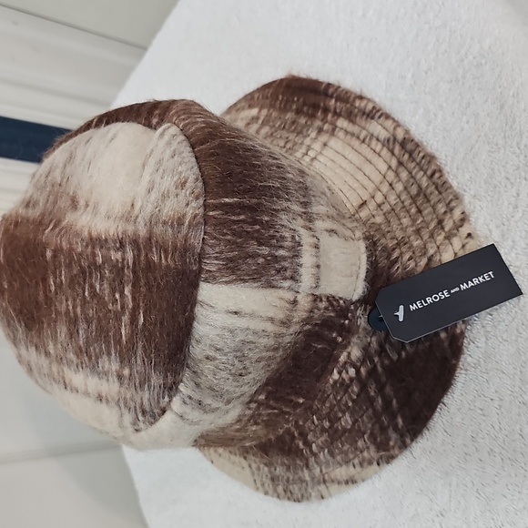 NWT Melrose & Market Plaid Eyelash Bucket Hat Rust Combo One Size - Picture 7 of 13